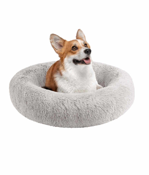 30 Inches Grey Donut Washable Dog Bed