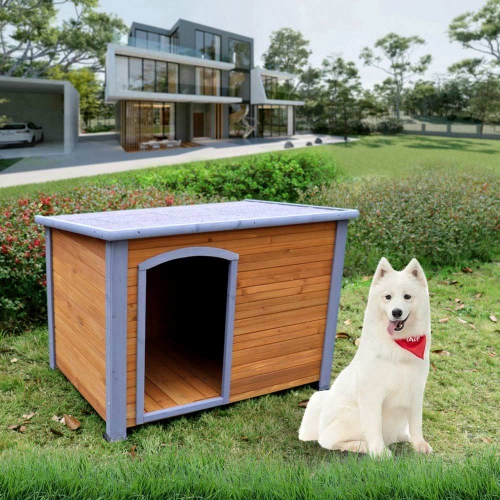 Heated Wooden Dog House for Winter
