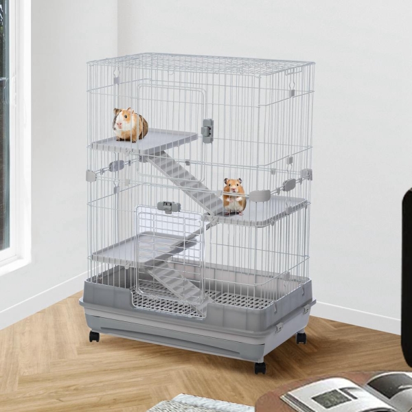 Lockable Casters Metal Small Animal Cage