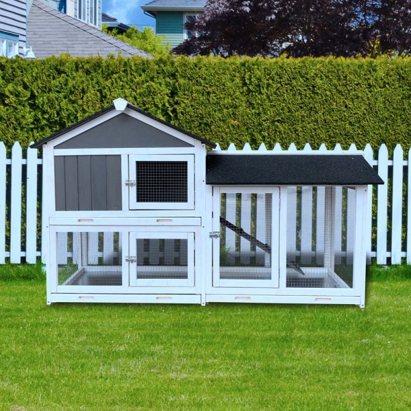 Removable Tray Outdoor Rabbit Hutch