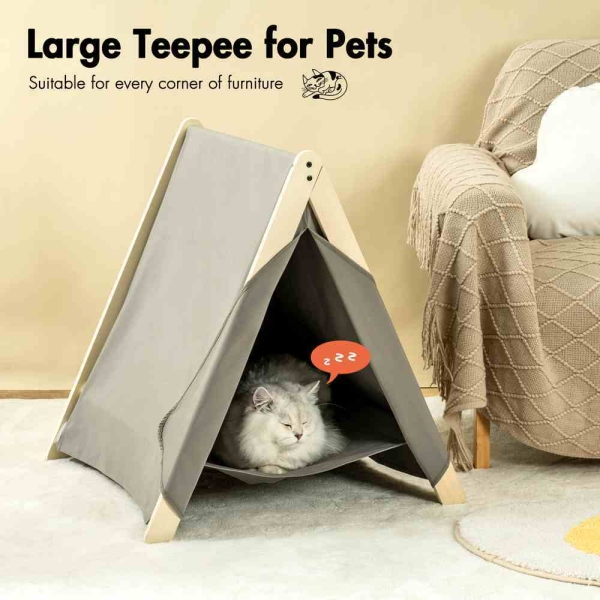 Small Indoor Wooden Cat Tent
