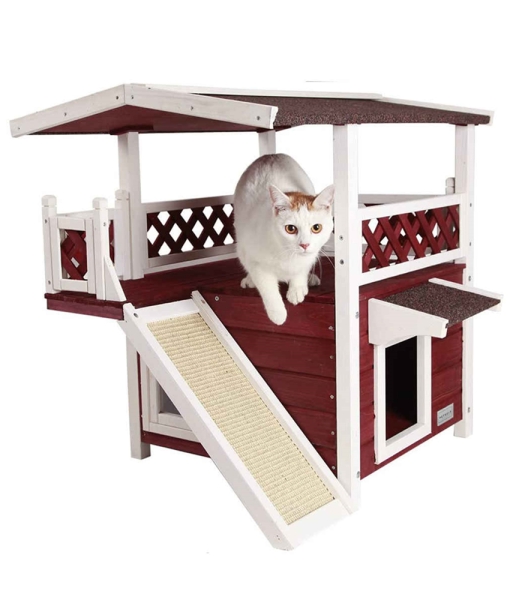 Weatherproof Cat House for Outdoor and Indoor