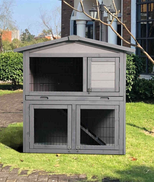 With Running Cage Wooden Abbit Hutch