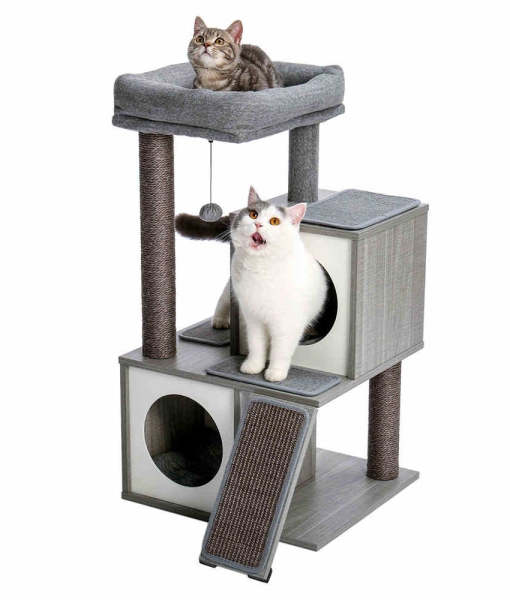 34 Inches Luxury Cat Tree with Double Condos