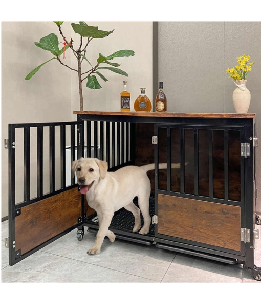 Double Doors Dog Cage With Lock