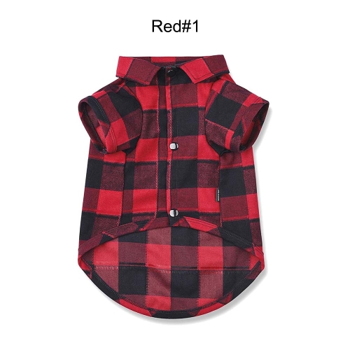 Breathable Washable Plaid Shirt Puppy Clothes for all Dog and Cat