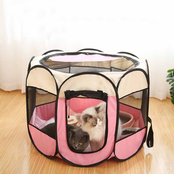 Portable Foldable Pet Crates with Removeable Zipper Top Indoor and Outdoor Use