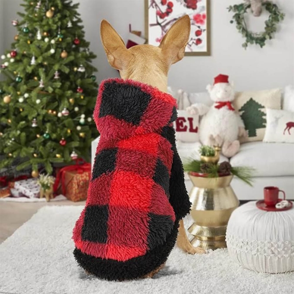 Hoodie Fleece Dog Sweaters for Small Dogs Christmas Outfit