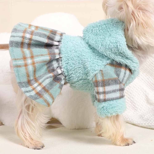 Winter Fleece Dog Hoodie Dresses